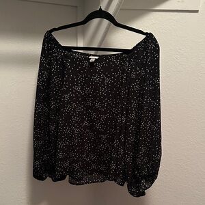 A New Day Speckled Black Blouse